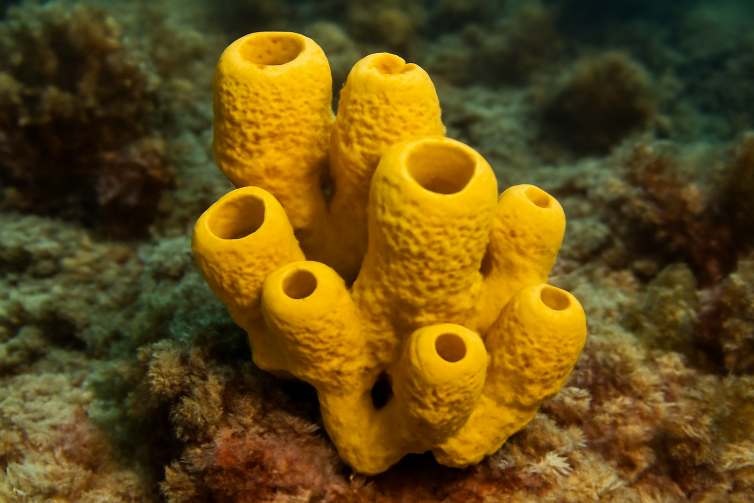 Yellow mycale sponge