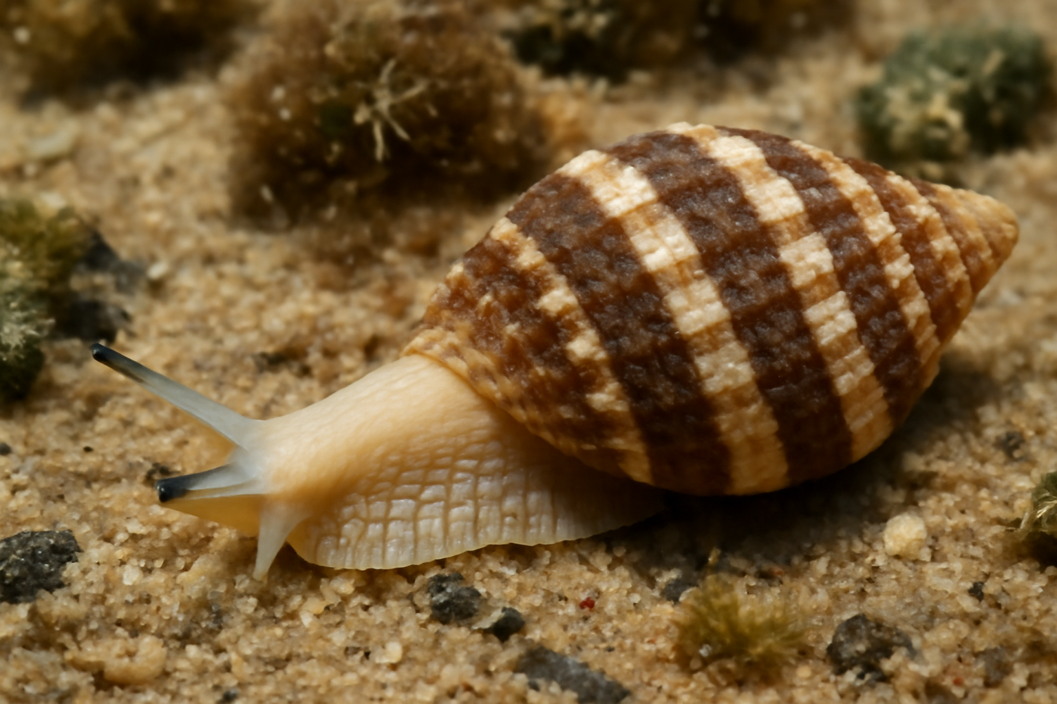 Granulated necklace shell