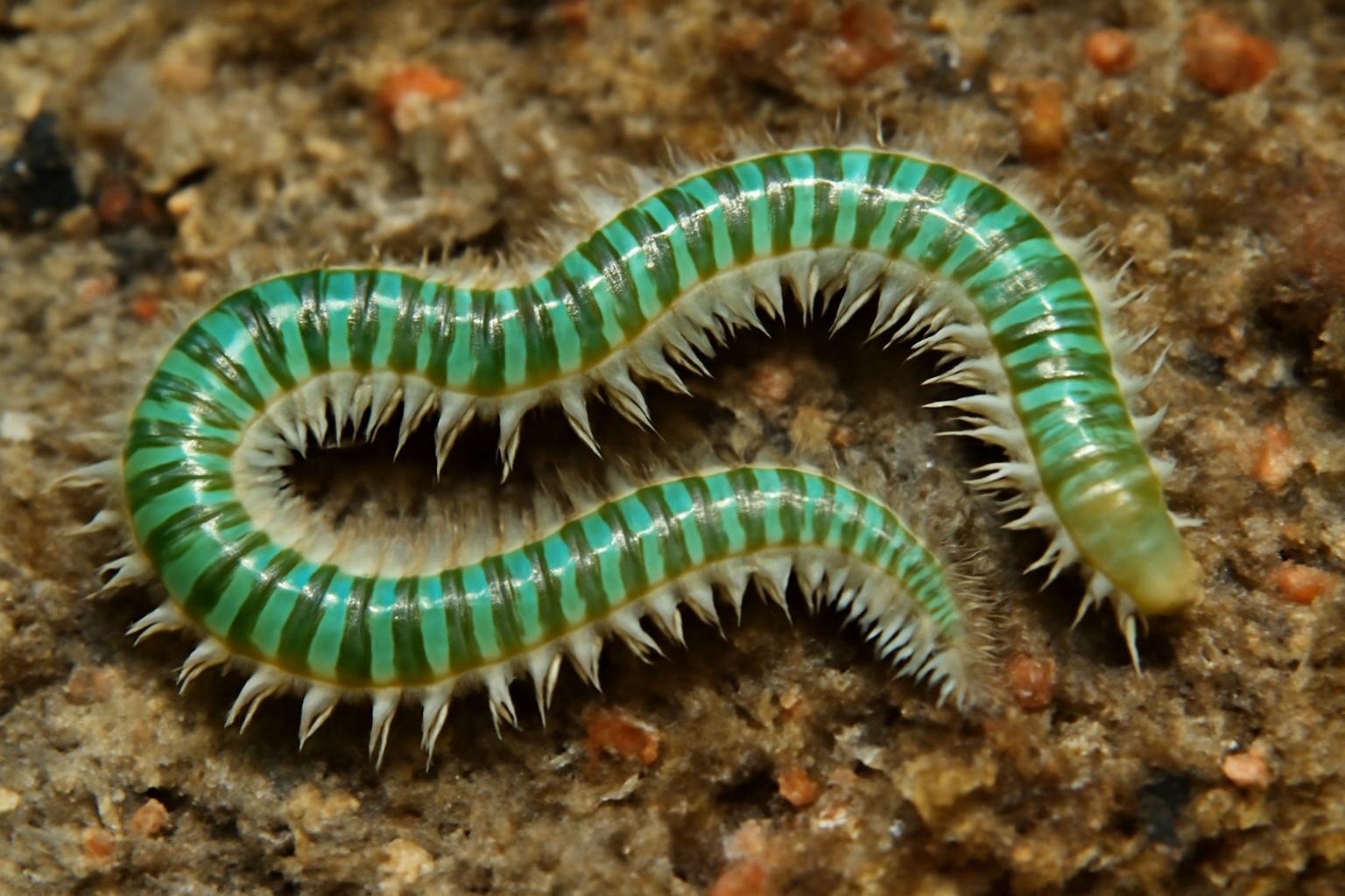 Green-banded worm