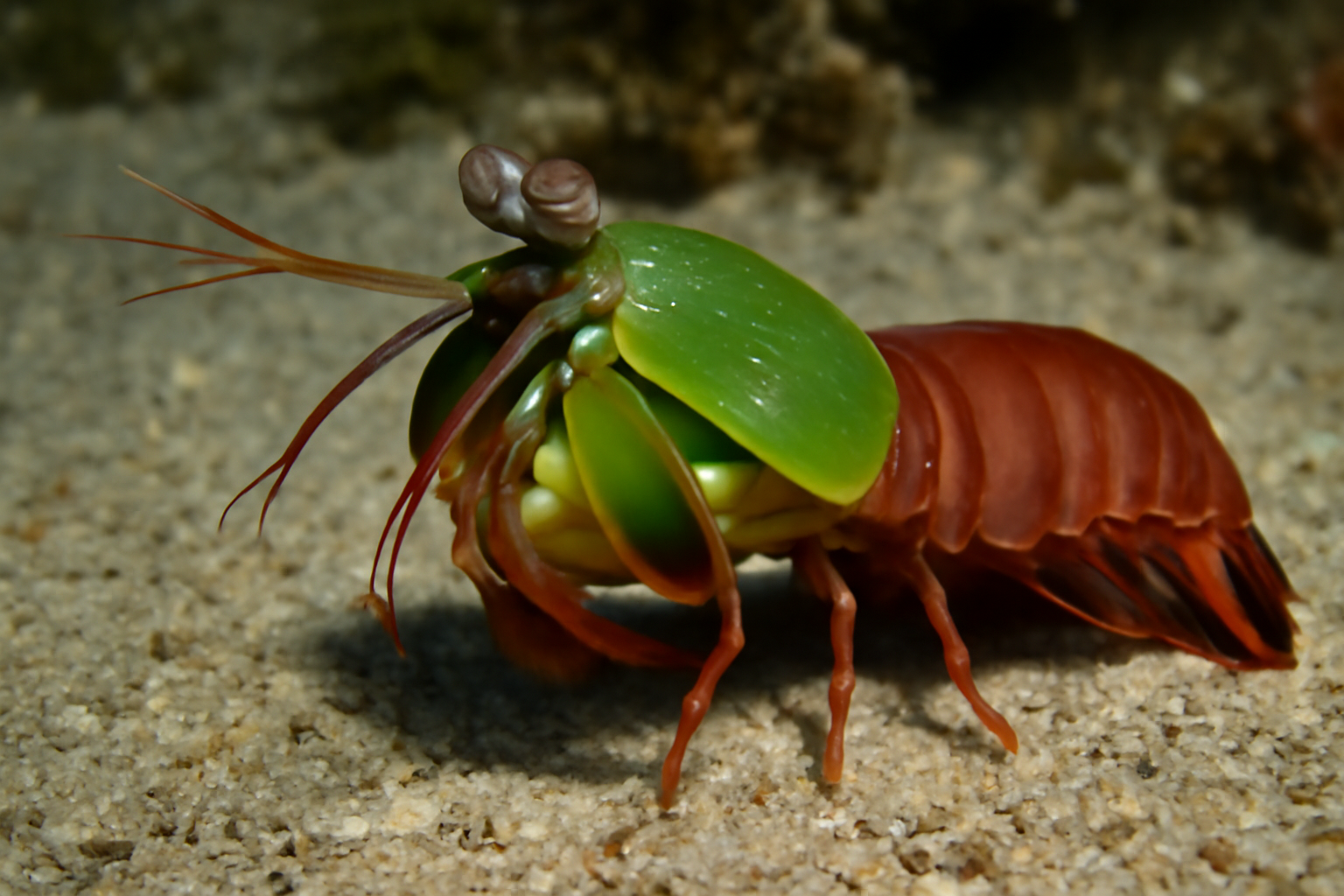 Two-toned mantis shrimp