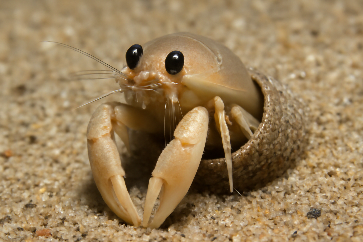 Tube-dwelling sand crab
